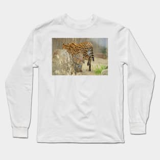 Serval Cat & Male Kitten Long Sleeve T-Shirt